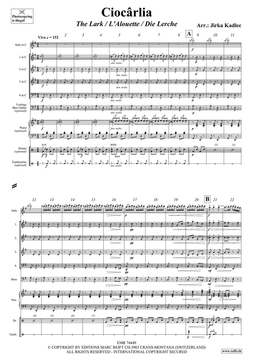 Ciocârlia Ciocârlia Woodwind Quartet scores gallery preview page 3