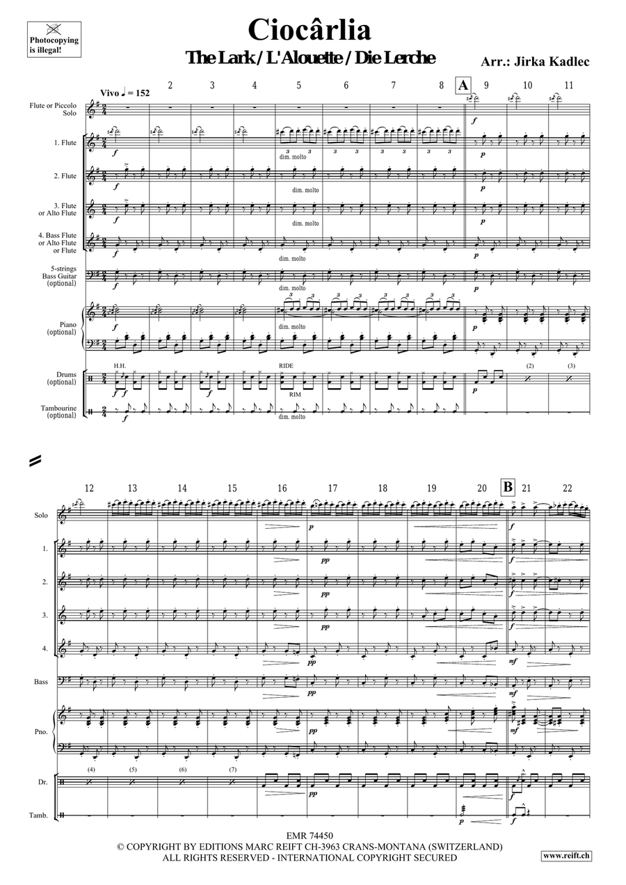Ciocârlia Ciocârlia Flute Quartet scores gallery preview page 3
