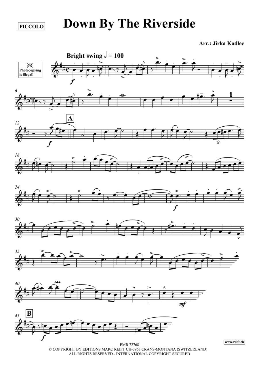 Down By The Riverside Down By The Riverside Piccolo scores gallery preview page 3
