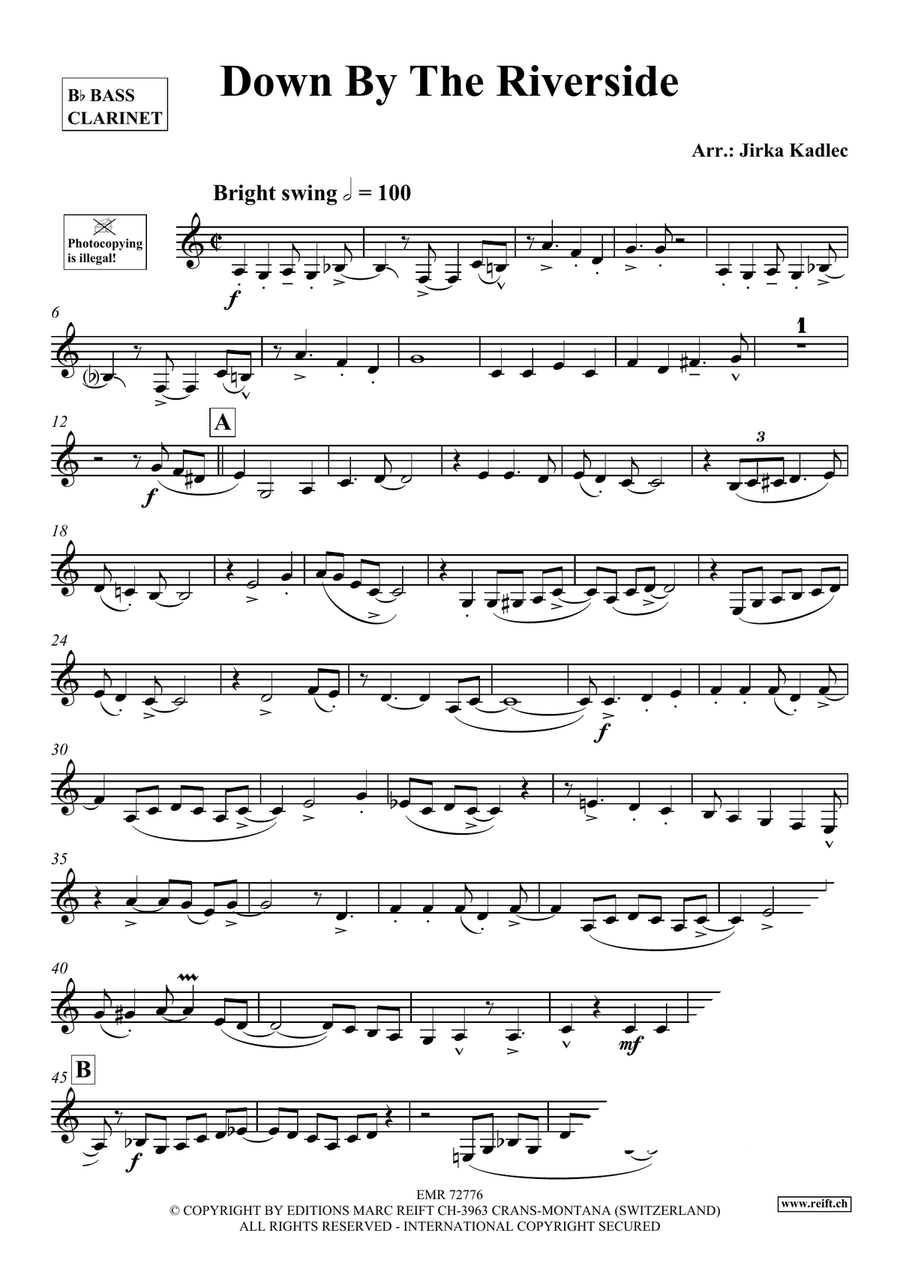 Down By The Riverside Down By The Riverside Bass Clarinet scores gallery preview page 3