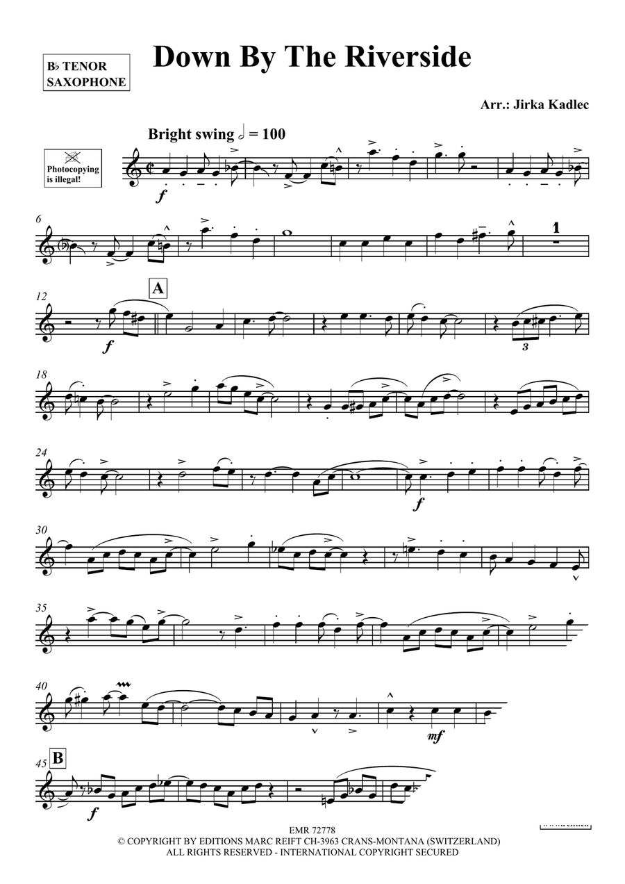 Down By The Riverside Down By The Riverside Tenor Saxophone scores gallery preview page 3