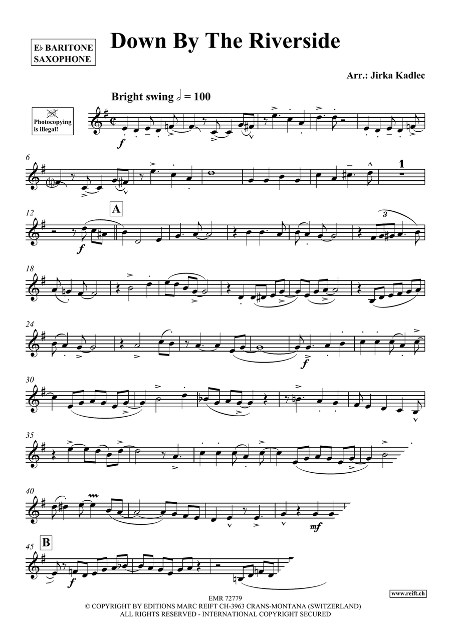 Down By The Riverside Down By The Riverside Baritone Saxophone scores gallery preview page 3
