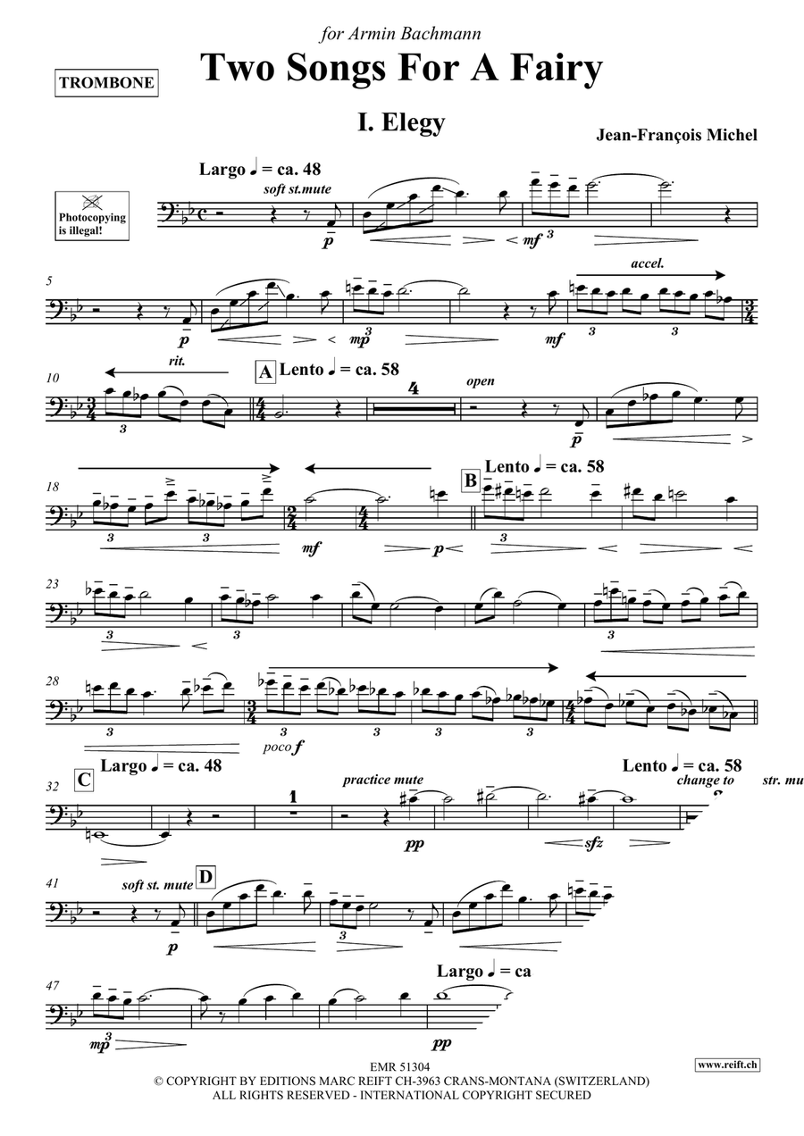 Two Songs For A Fairy Two Songs For A Fairy Trombone scores gallery preview page 4