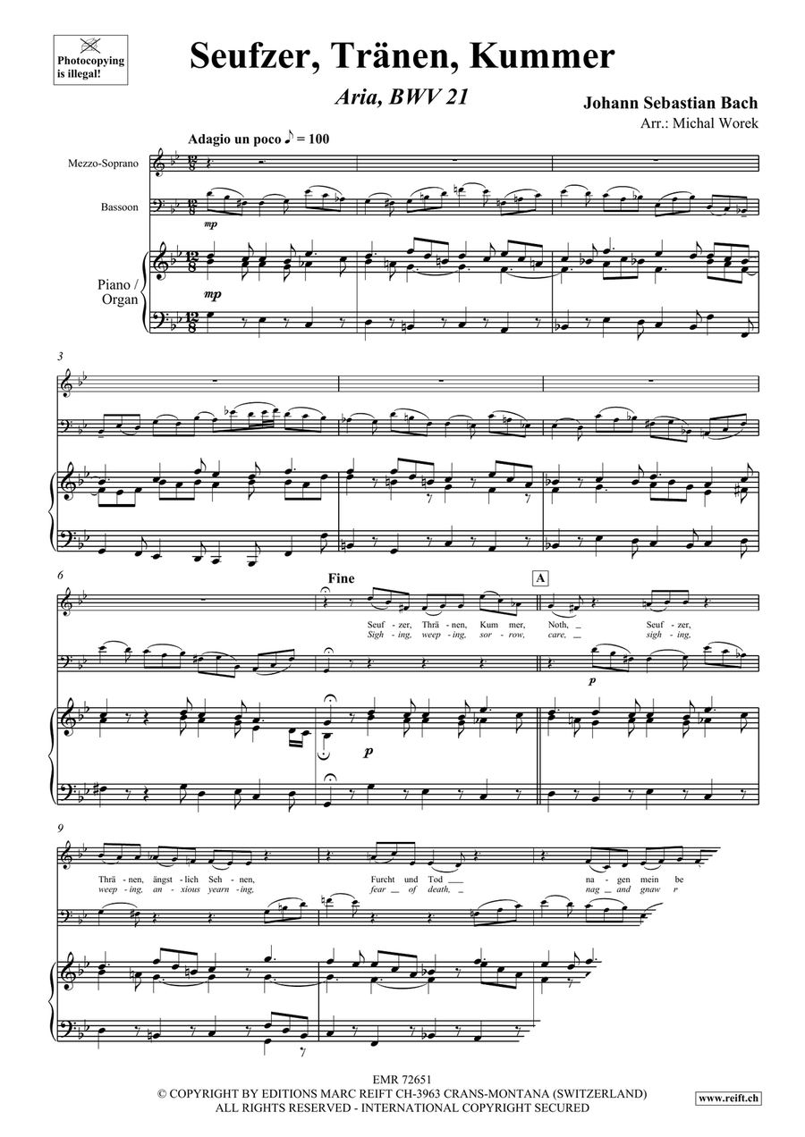 Seufzer, Tränen, Kummer Seufzer, Tränen, Kummer Bassoon Solo scores gallery preview page 3