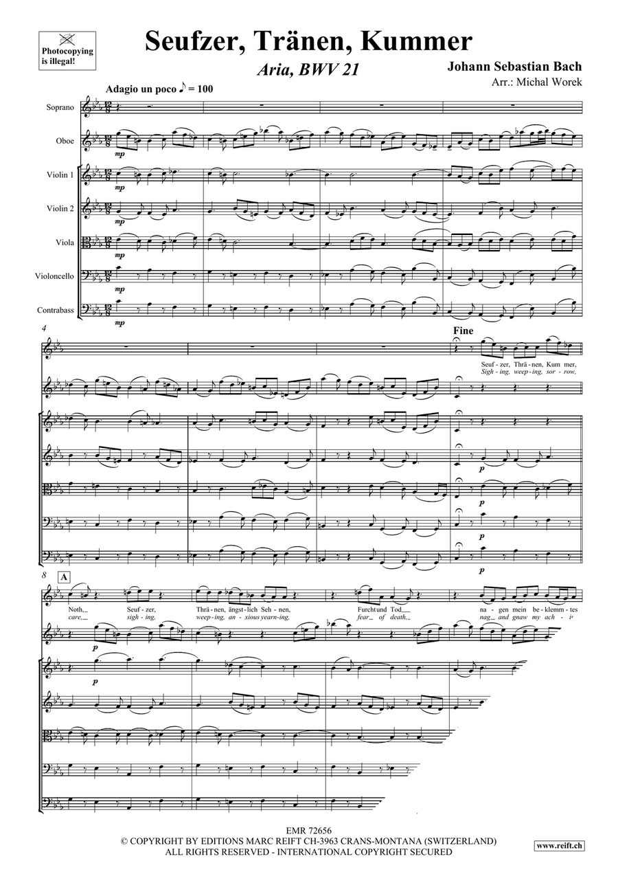 Seufzer, Tränen, Kummer Seufzer, Tränen, Kummer String Orchestra scores gallery preview page 3