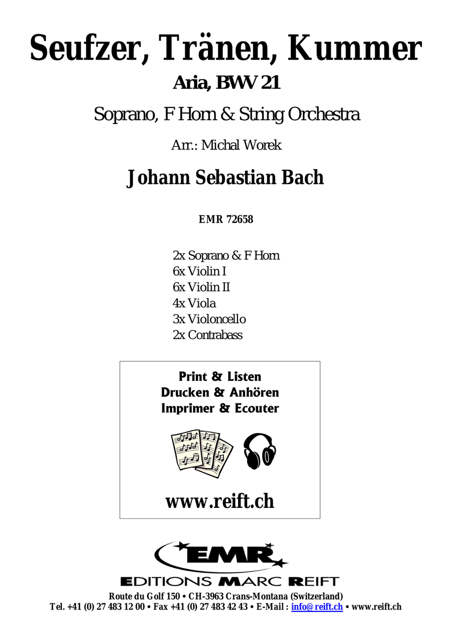 Seufzer, Tränen, Kummer Seufzer, Tränen, Kummer String Orchestra scores gallery preview page 2