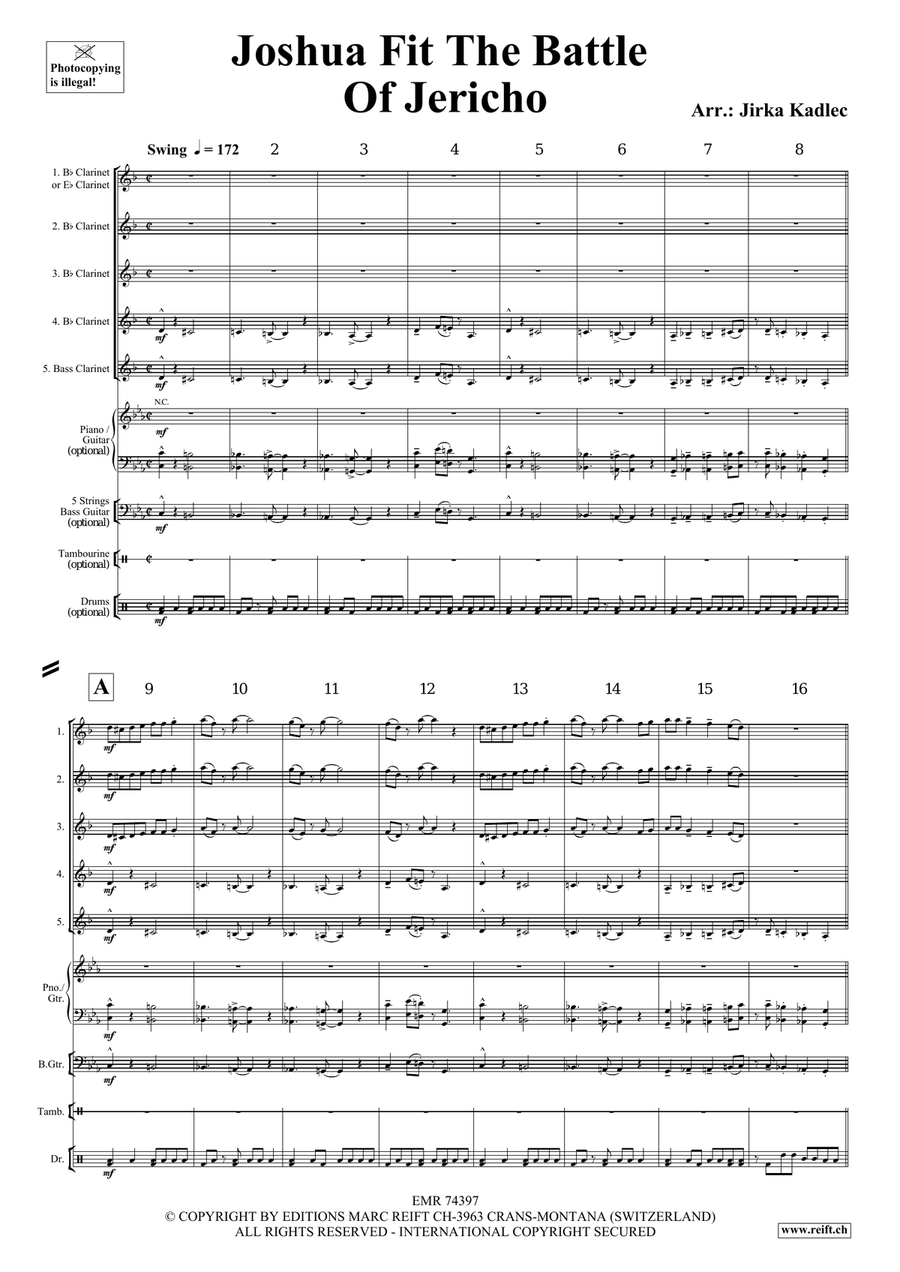 Joshua Fit The Battle Of Jericho Clarinet Quintet scores gallery preview page 3