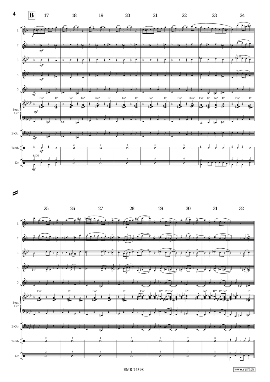 Joshua Fit The Battle Of Jericho Saxophone Quintet scores gallery preview page 4