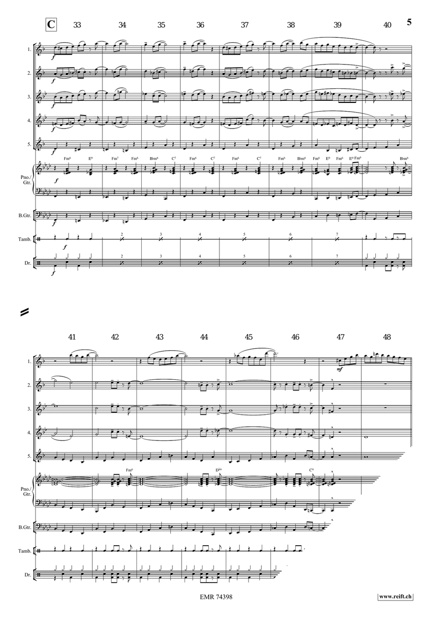 Joshua Fit The Battle Of Jericho Saxophone Quintet scores gallery preview page 5