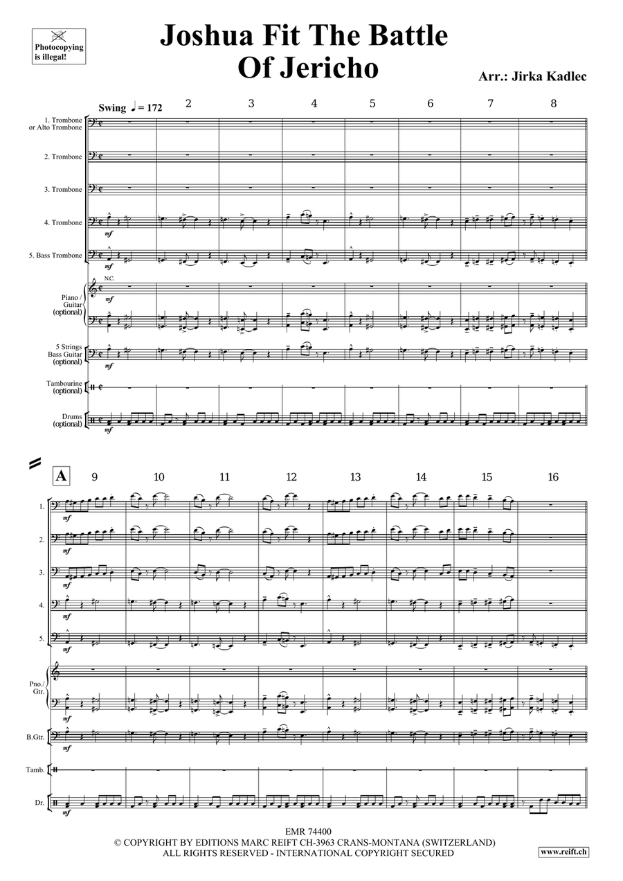 Joshua Fit The Battle Of Jericho Trombone scores gallery preview page 3
