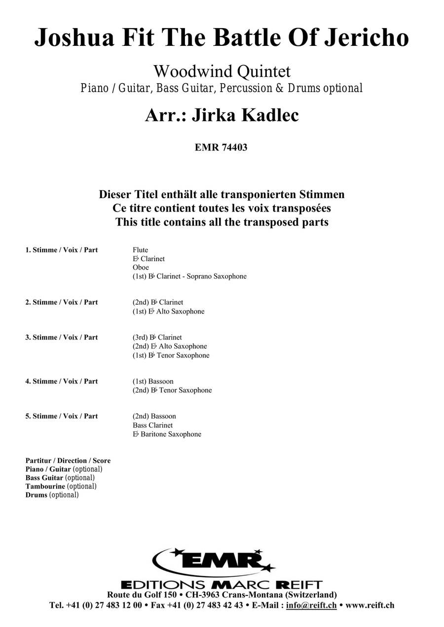 Joshua Fit The Battle Of Jericho Woodwind Quintet scores gallery preview page 2