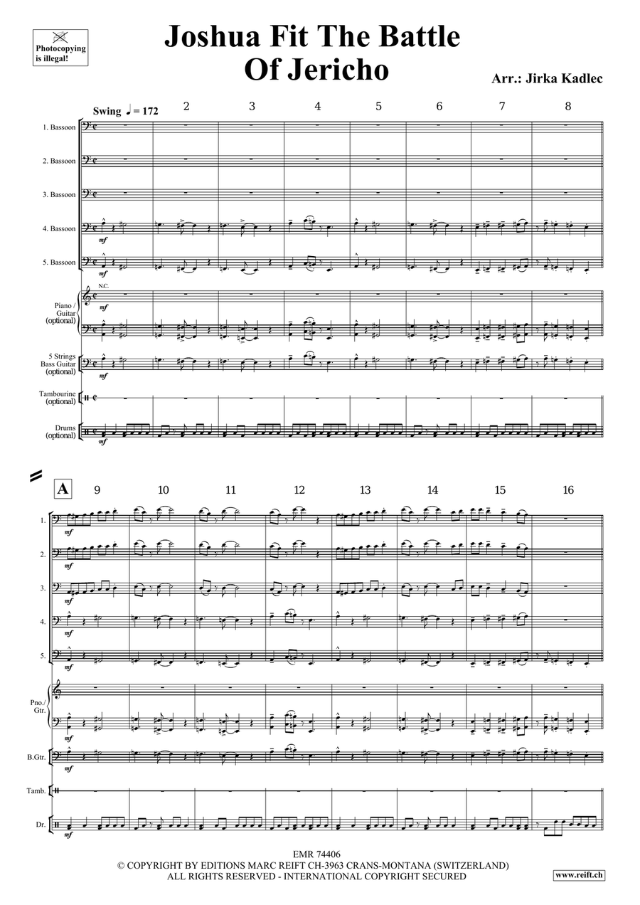 Joshua Fit The Battle Of Jericho Bassoon scores gallery preview page 3