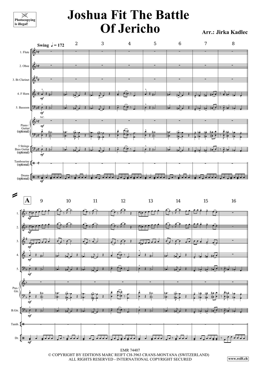 Joshua Fit The Battle Of Jericho Woodwind Quintet scores gallery preview page 3