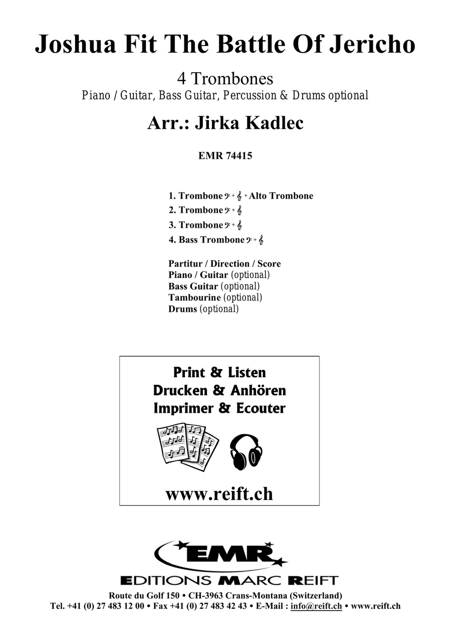 Joshua Fit The Battle Of Jericho Trombone Quartet scores gallery preview page 2
