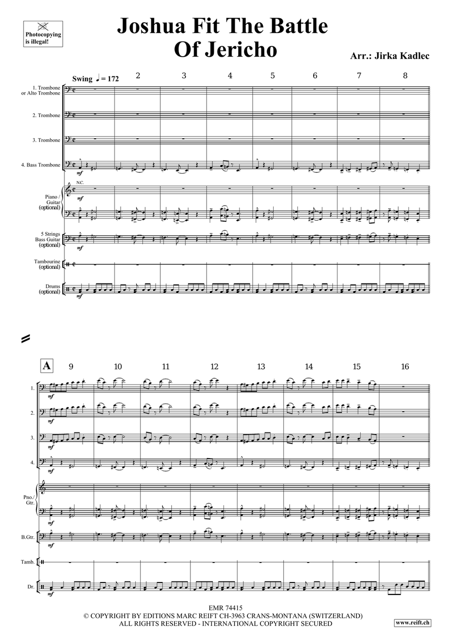 Joshua Fit The Battle Of Jericho Trombone Quartet scores gallery preview page 3