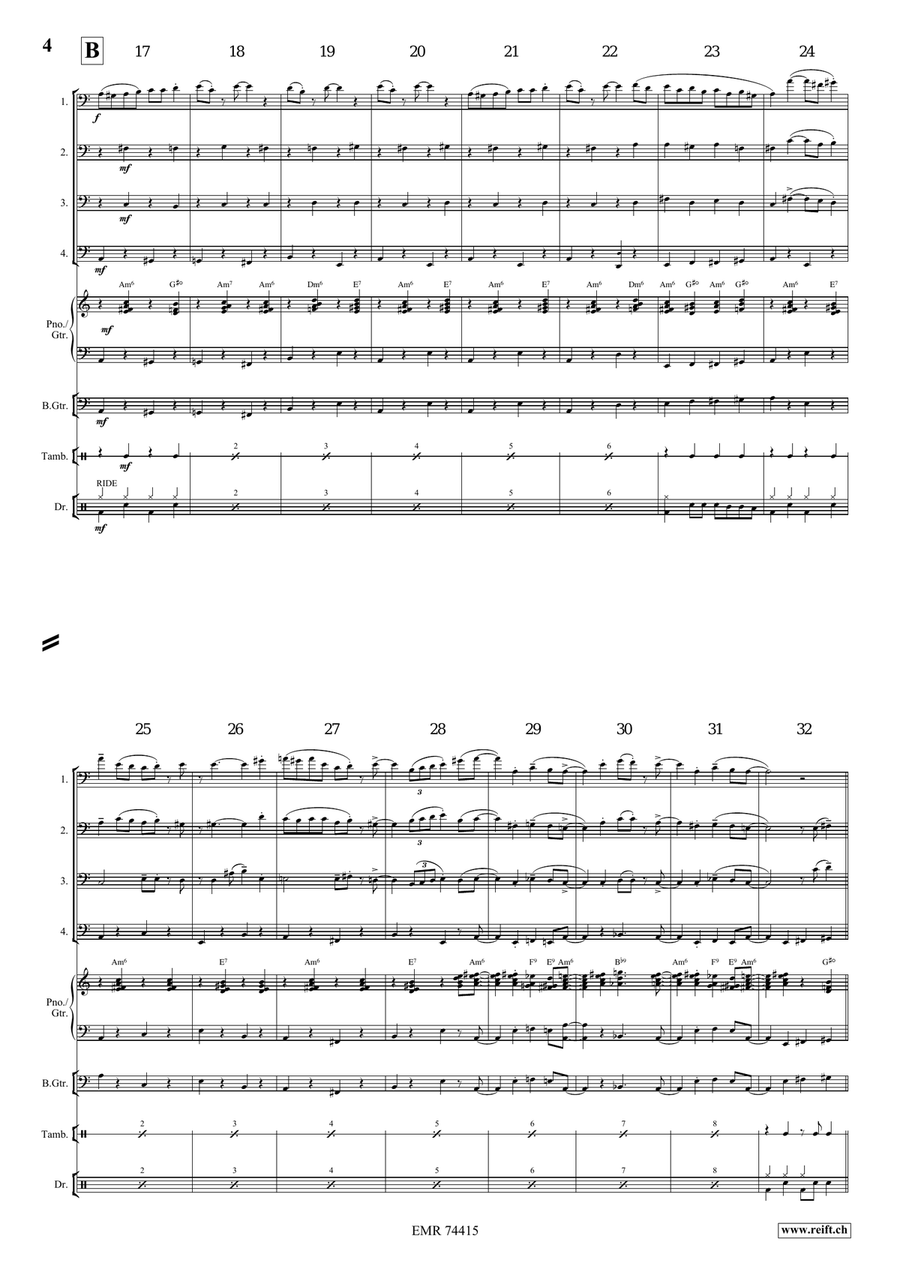 Joshua Fit The Battle Of Jericho Trombone Quartet scores gallery preview page 4