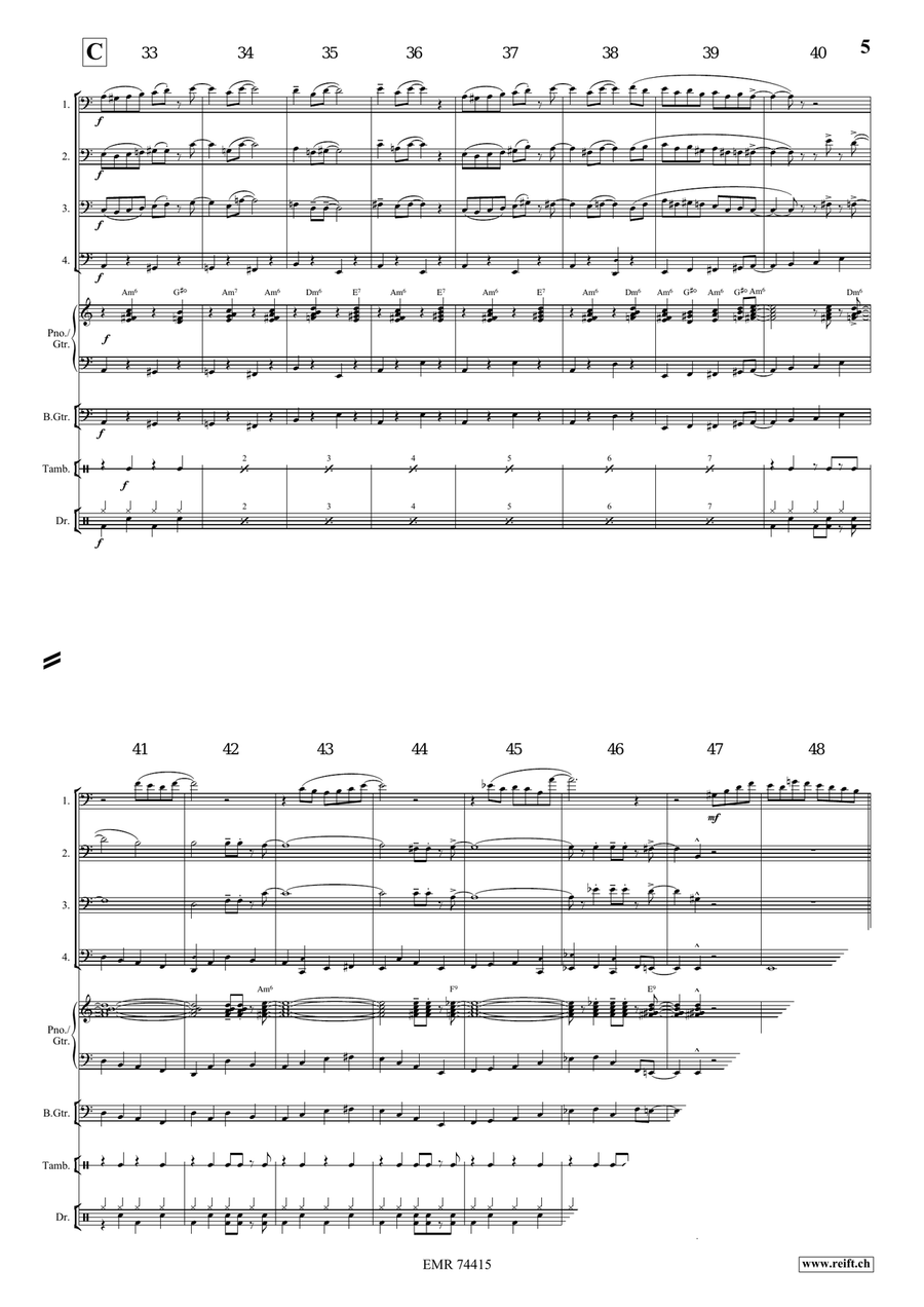 Joshua Fit The Battle Of Jericho Trombone Quartet scores gallery preview page 5