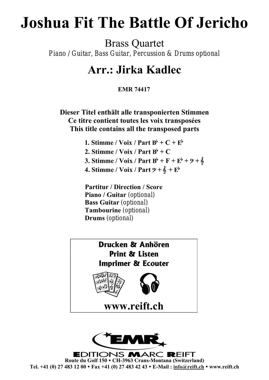 Joshua Fit The Battle Of Jericho Brass Quartet scores gallery preview page 2