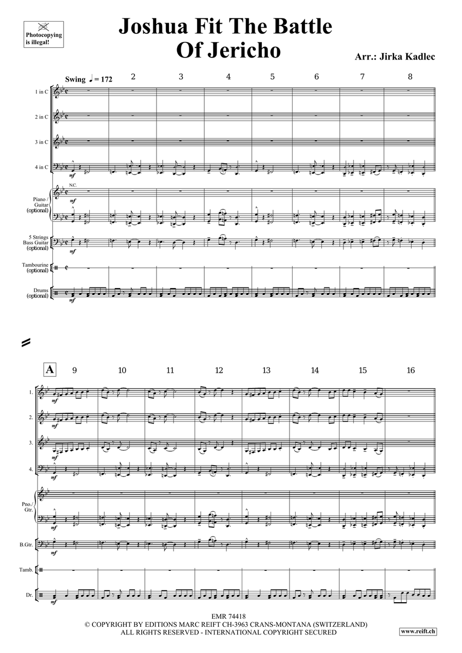 Joshua Fit The Battle Of Jericho Woodwind Quartet scores gallery preview page 3