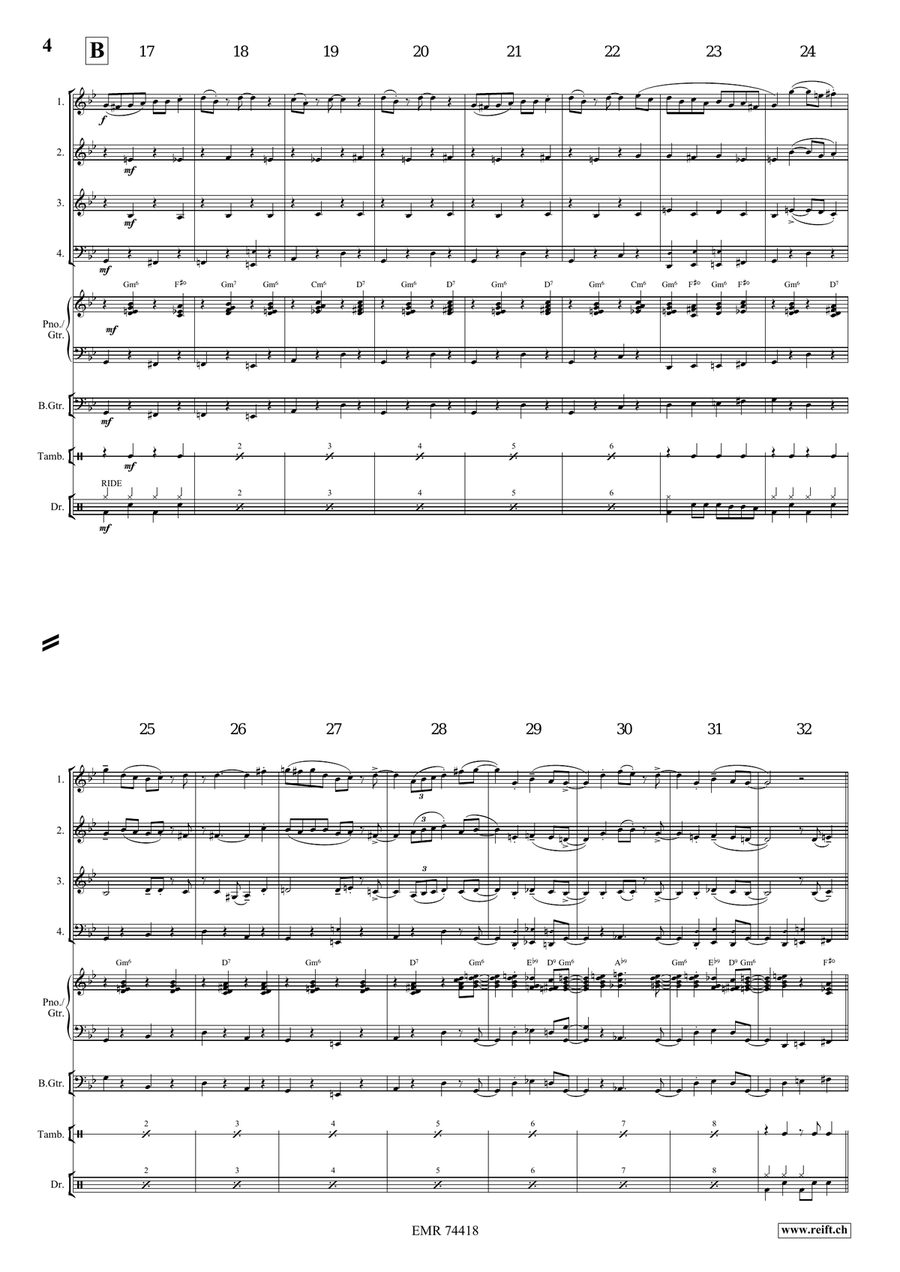 Joshua Fit The Battle Of Jericho Woodwind Quartet scores gallery preview page 4