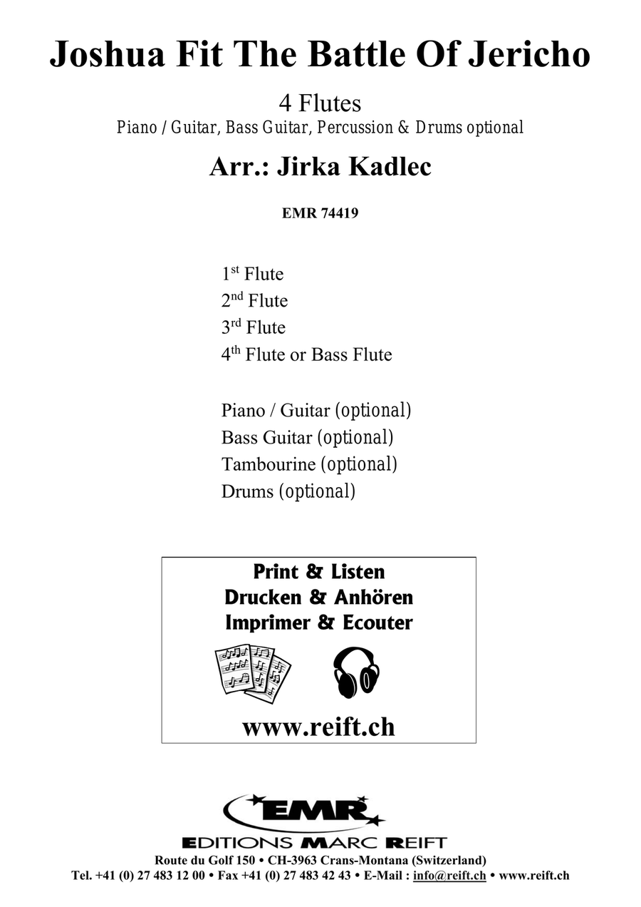 Joshua Fit The Battle Of Jericho Flute Quartet scores gallery preview page 2