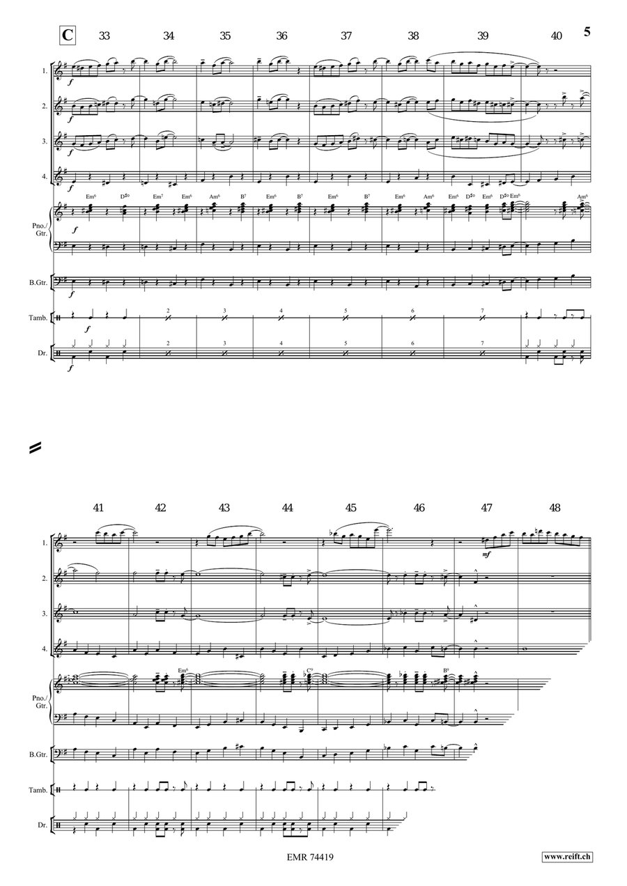 Joshua Fit The Battle Of Jericho Flute Quartet scores gallery preview page 5
