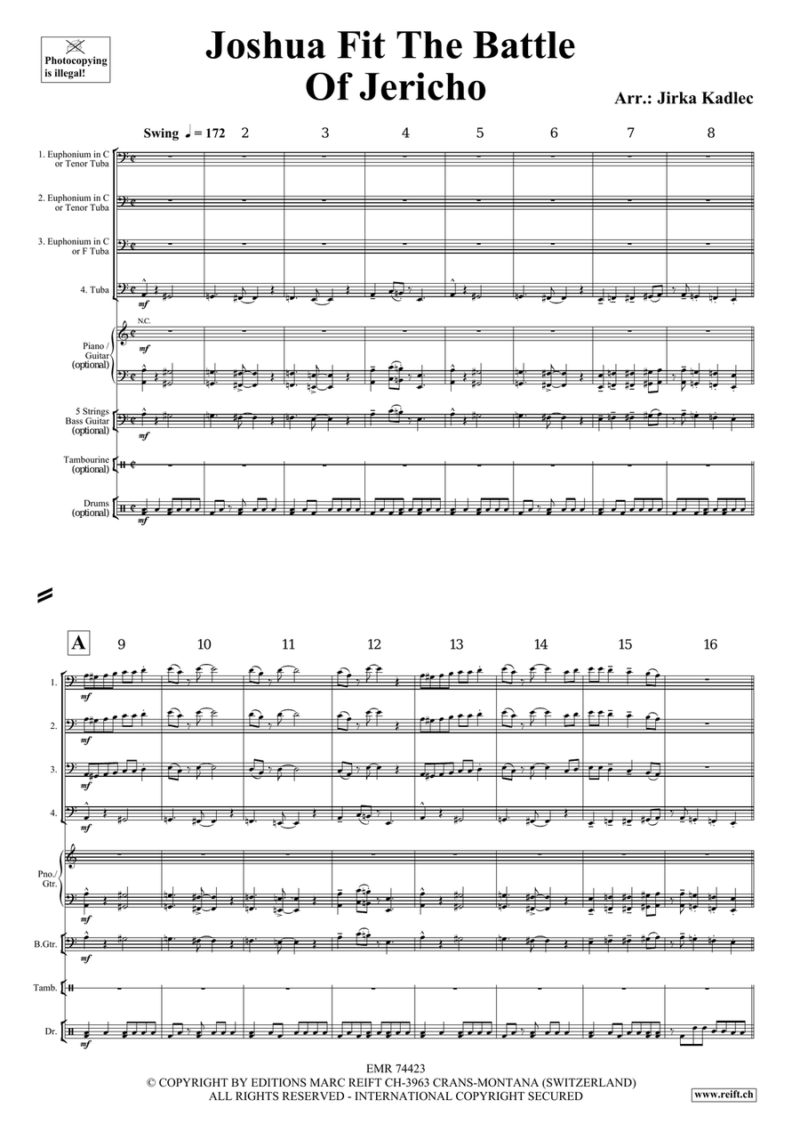Joshua Fit The Battle Of Jericho Tuba Quartet scores gallery preview page 3