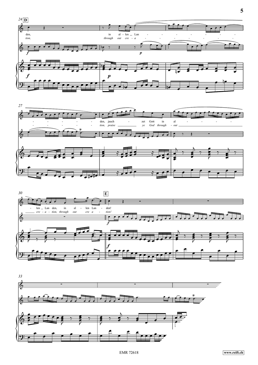 Jauchzet Gott in allen Landen Trumpet scores gallery preview page 5