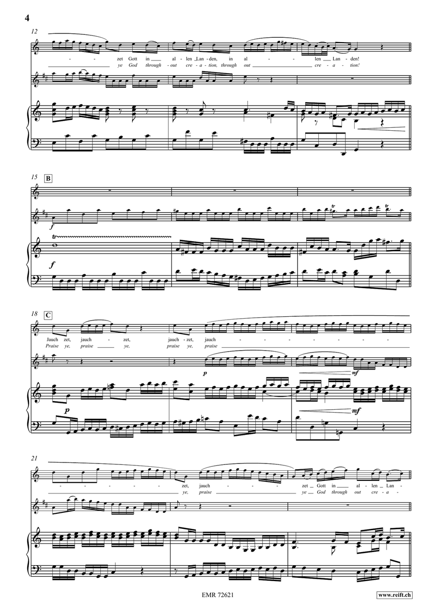 Jauchzet Gott in allen Landen Clarinet scores gallery preview page 4