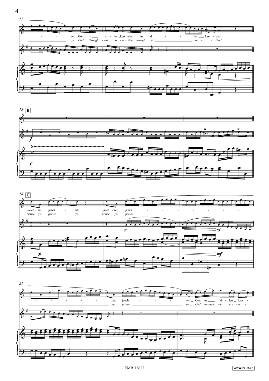 Jauchzet Gott in allen Landen Horn scores gallery preview page 4