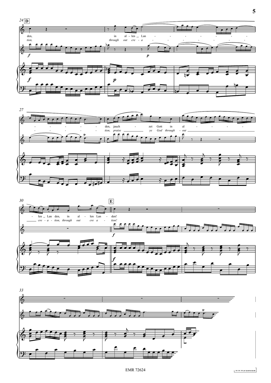 Jauchzet Gott in allen Landen Violin scores gallery preview page 5