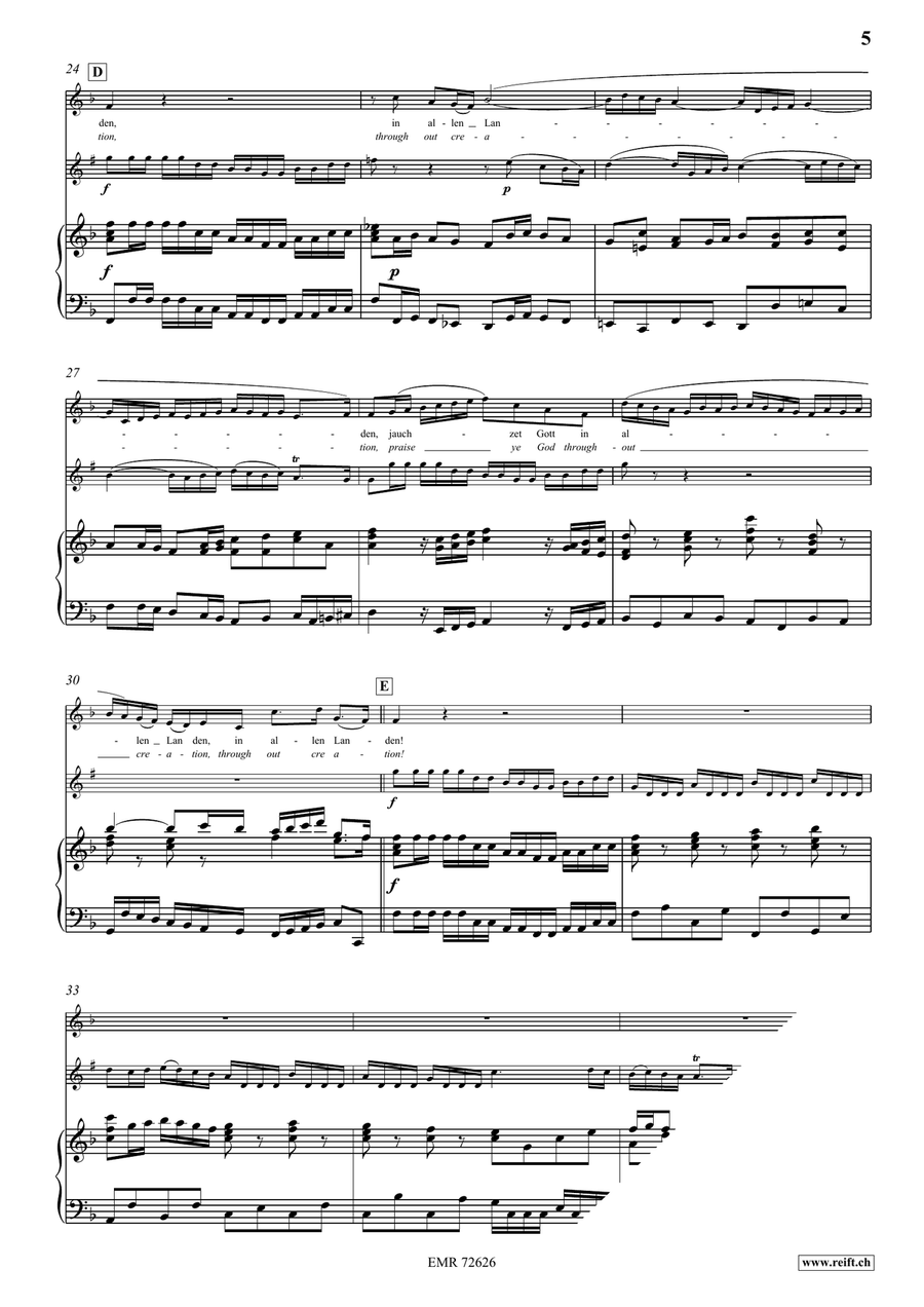 Jauchzet Gott in allen Landen Trumpet scores gallery preview page 5