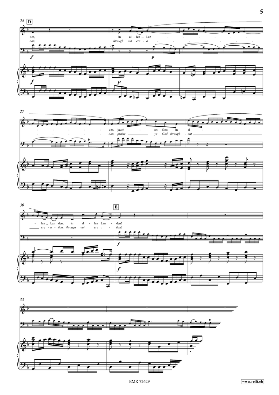 Jauchzet Gott in allen Landen Cello scores gallery preview page 5