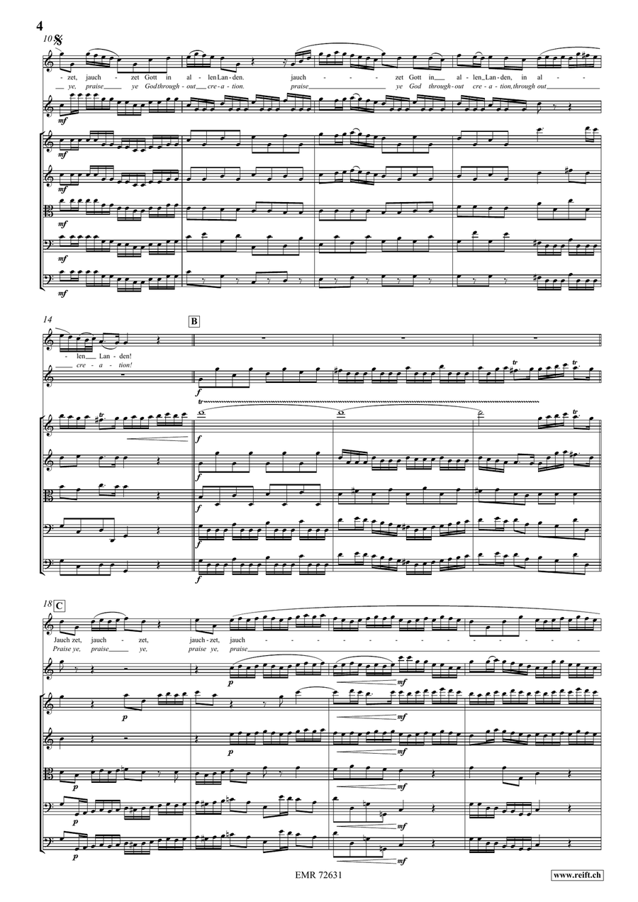 Jauchzet Gott in allen Landen String Orchestra scores gallery preview page 4