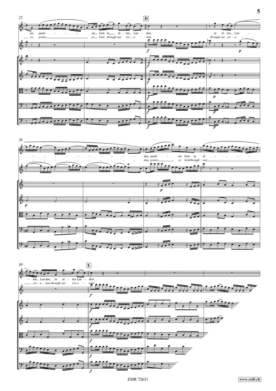 Jauchzet Gott in allen Landen String Orchestra scores gallery preview page 5