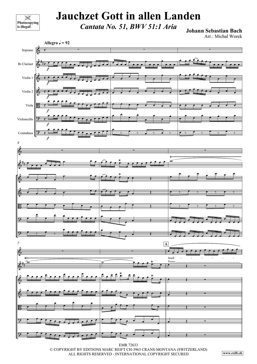 Jauchzet Gott in allen Landen String Orchestra scores gallery preview page 3