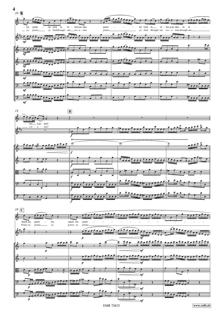 Jauchzet Gott in allen Landen String Orchestra scores gallery preview page 4