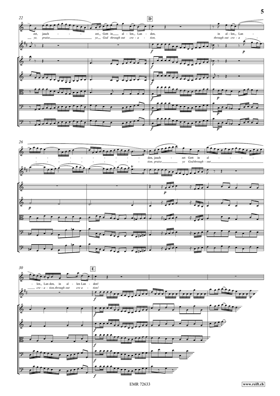 Jauchzet Gott in allen Landen String Orchestra scores gallery preview page 5