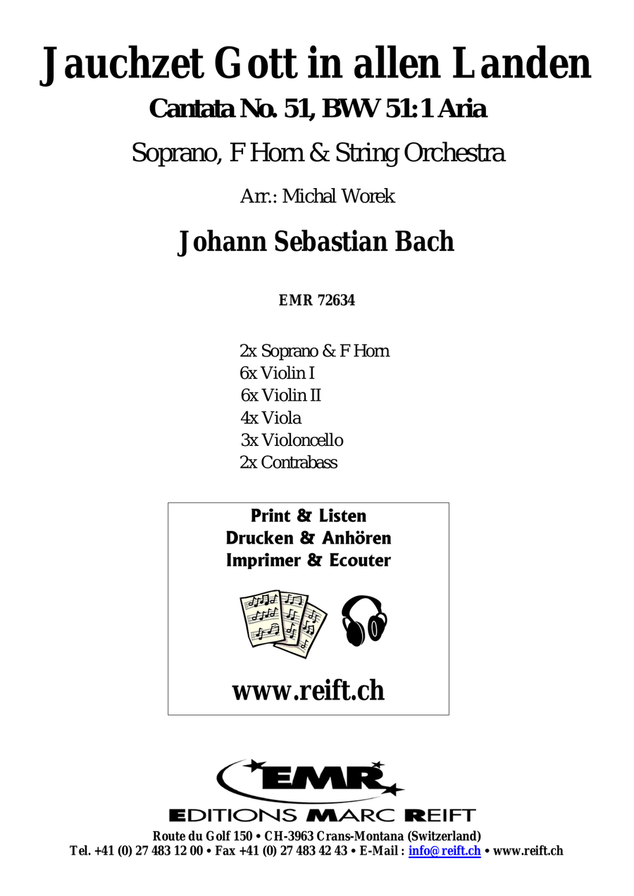 Jauchzet Gott in allen Landen String Orchestra scores gallery preview page 2