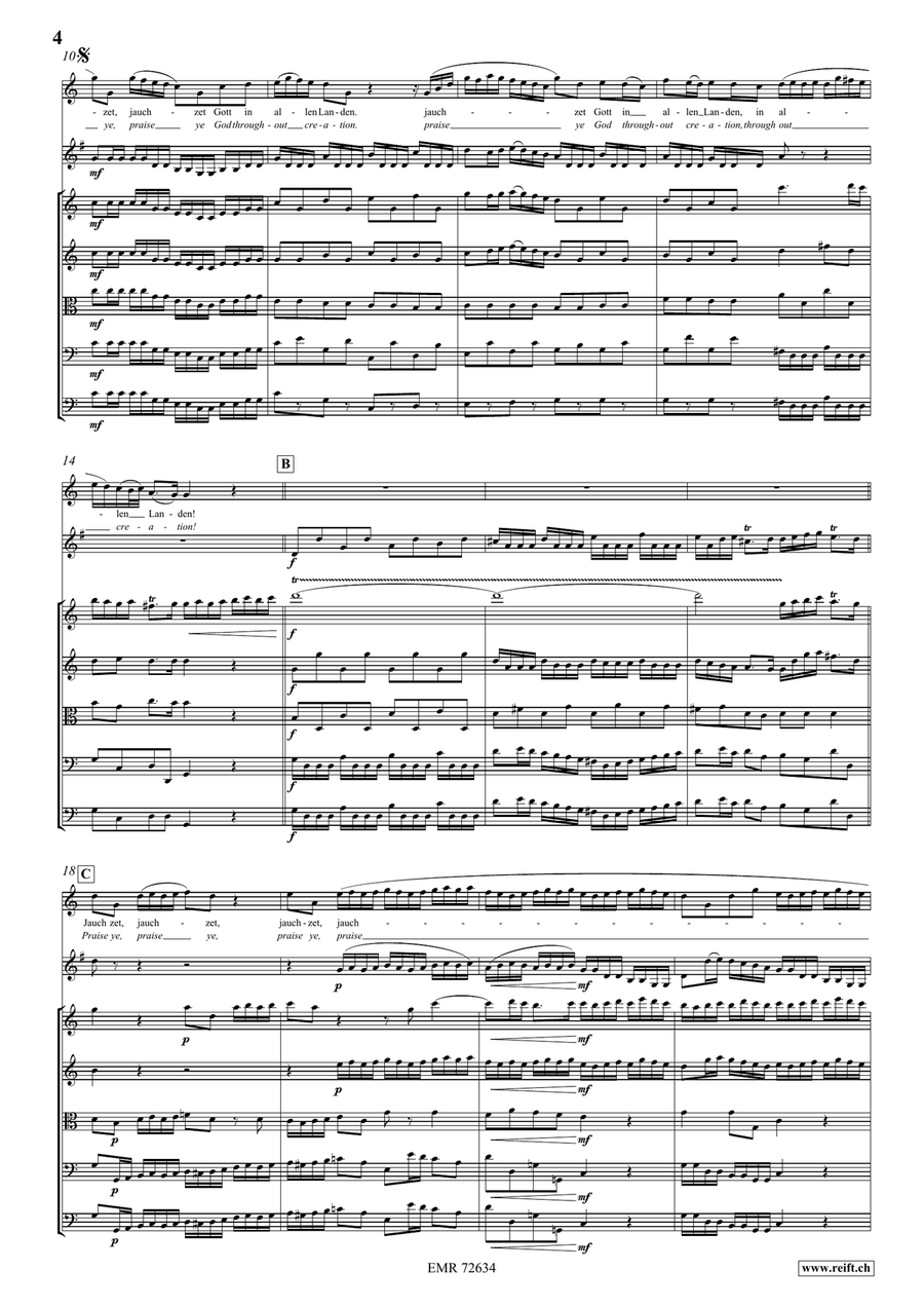 Jauchzet Gott in allen Landen String Orchestra scores gallery preview page 4