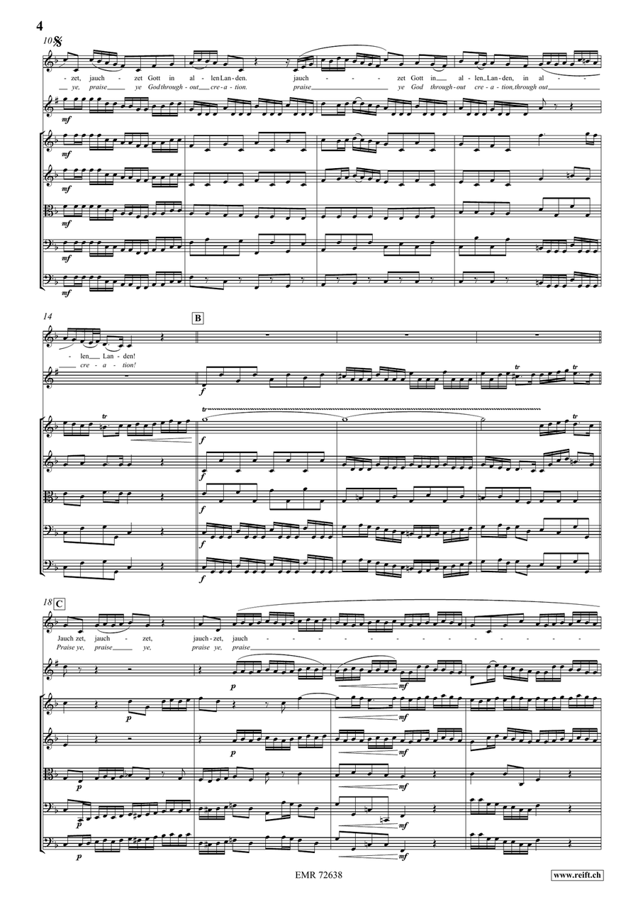 Jauchzet Gott in allen Landen String Orchestra scores gallery preview page 4