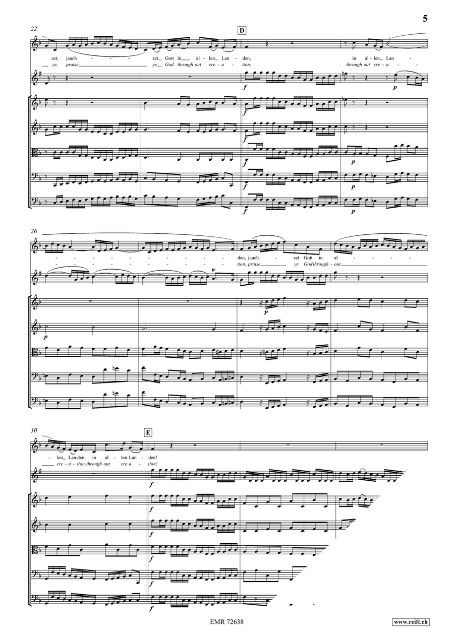 Jauchzet Gott in allen Landen String Orchestra scores gallery preview page 5