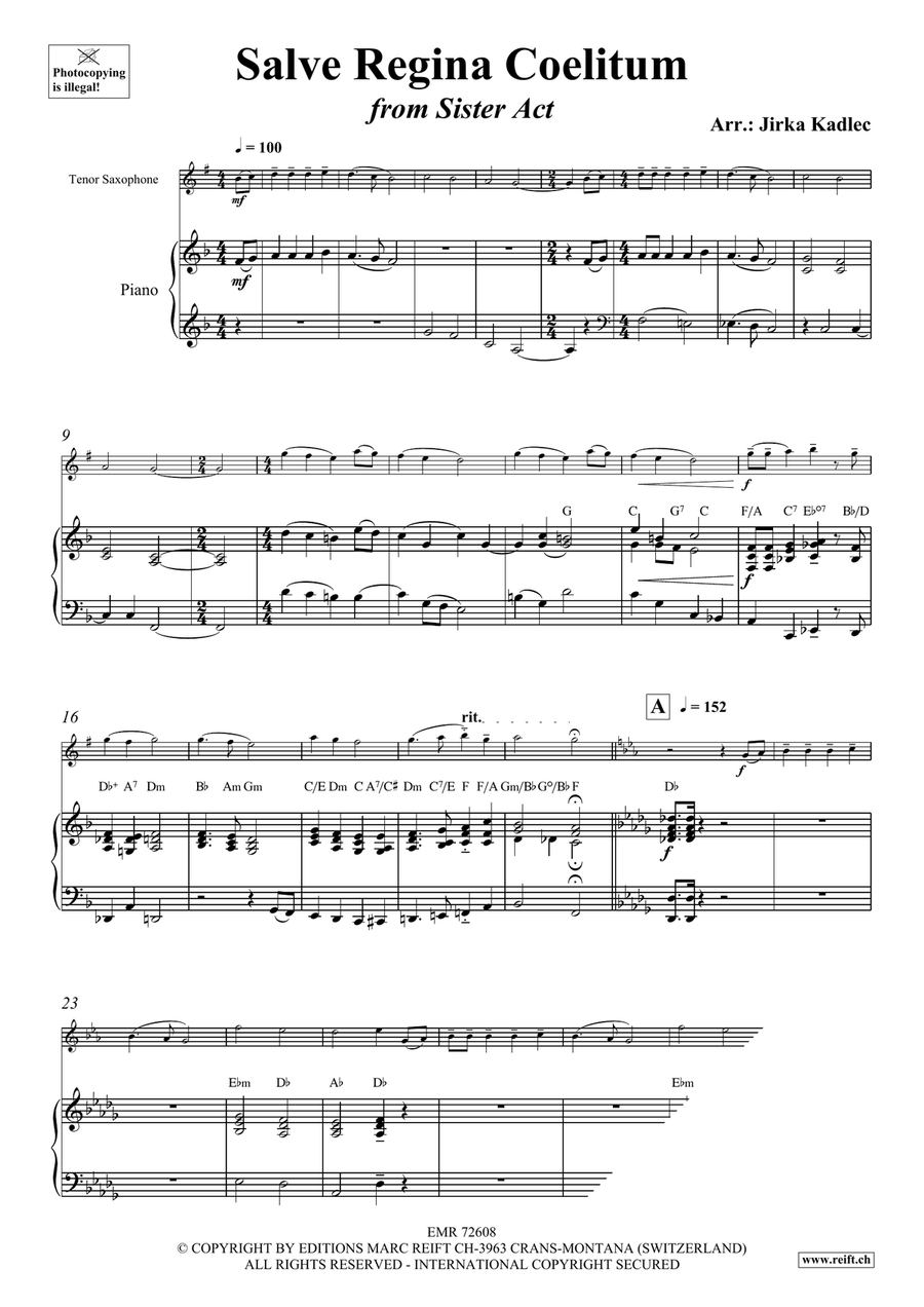 Salve Regina Coelitum Salve Regina Coelitum Tenor Saxophone scores gallery preview page 4