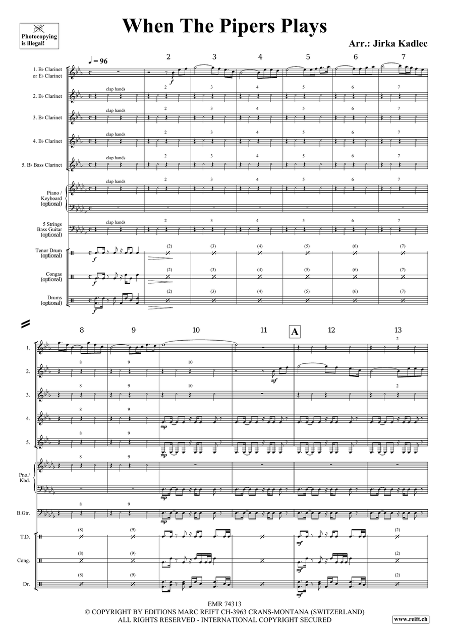 When The Pipers Plays When The Pipers Plays Clarinet Quintet scores gallery preview page 3