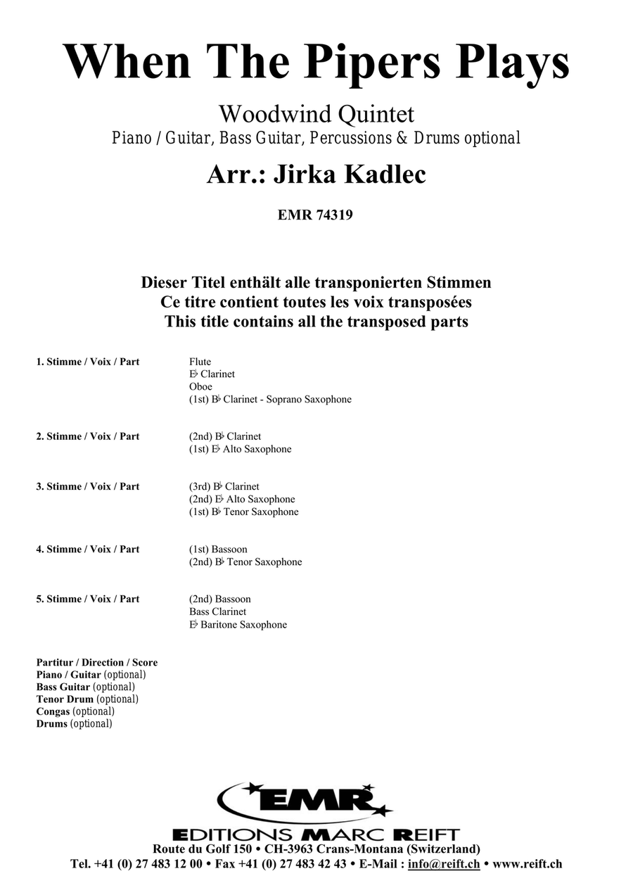 When The Pipers Plays When The Pipers Plays Woodwind Quintet scores gallery preview page 2