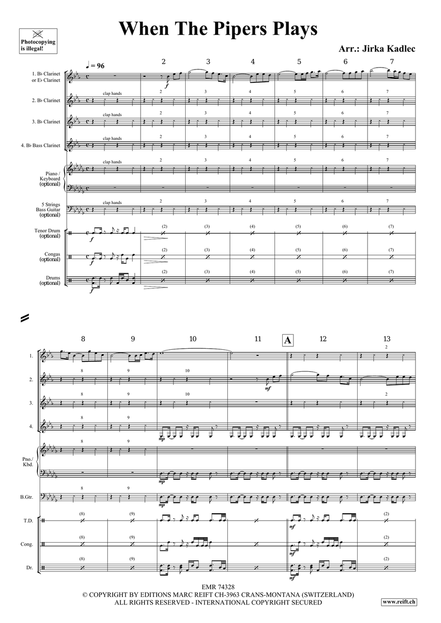 When The Pipers Plays When The Pipers Plays Clarinet Quartet scores gallery preview page 3