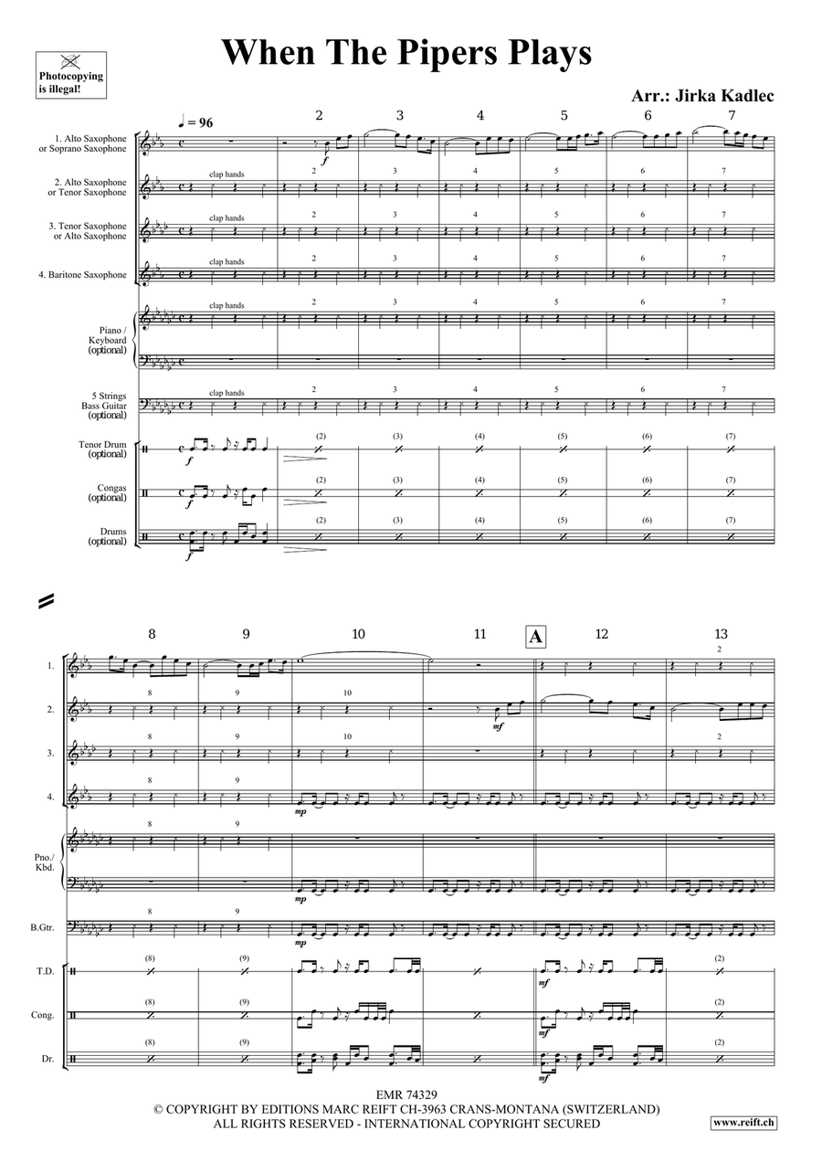 When The Pipers Plays When The Pipers Plays Saxophone Quartet scores gallery preview page 3