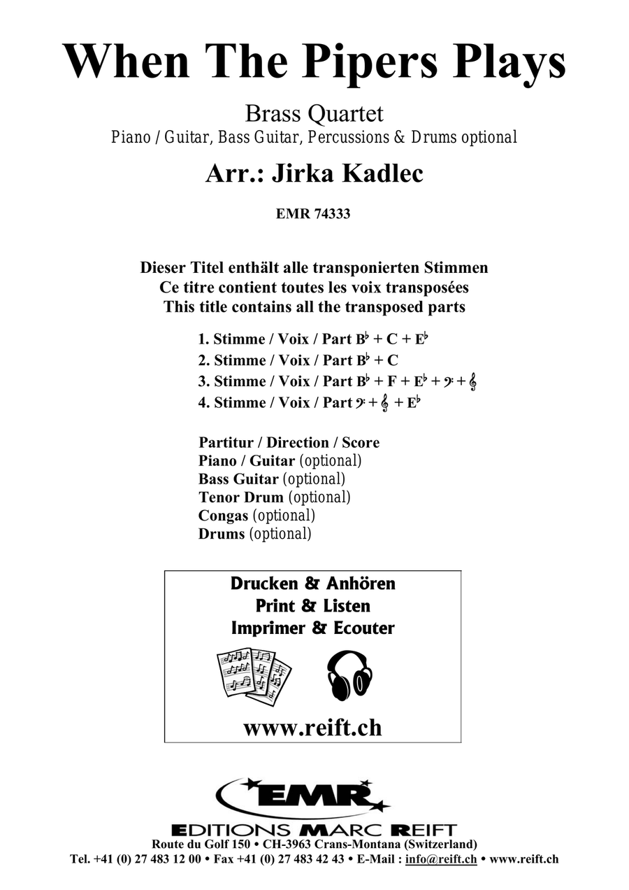 When The Pipers Plays When The Pipers Plays Brass Quartet scores gallery preview page 2
