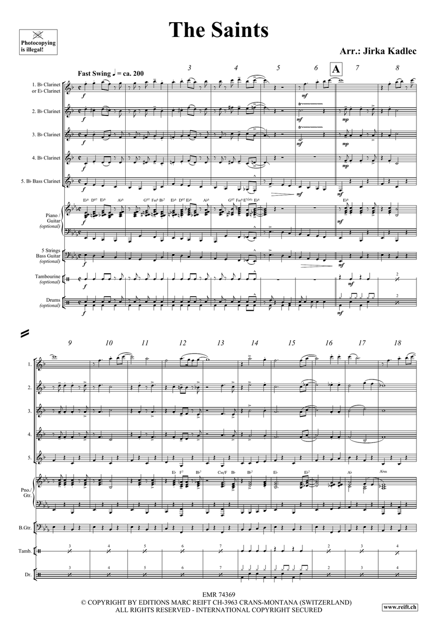 The Saints The Saints Clarinet Quintet scores gallery preview page 3