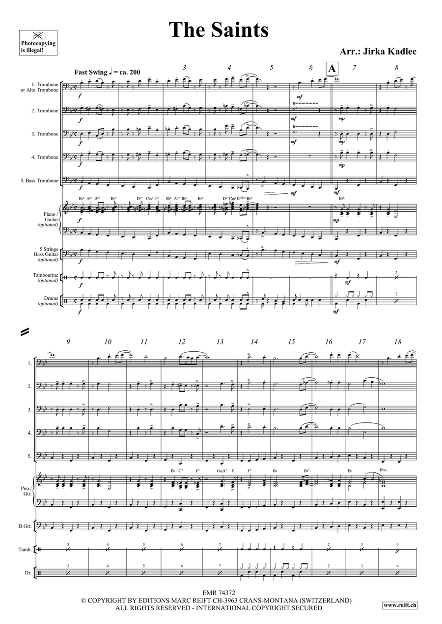 The Saints The Saints Trombone Quartet scores gallery preview page 3
